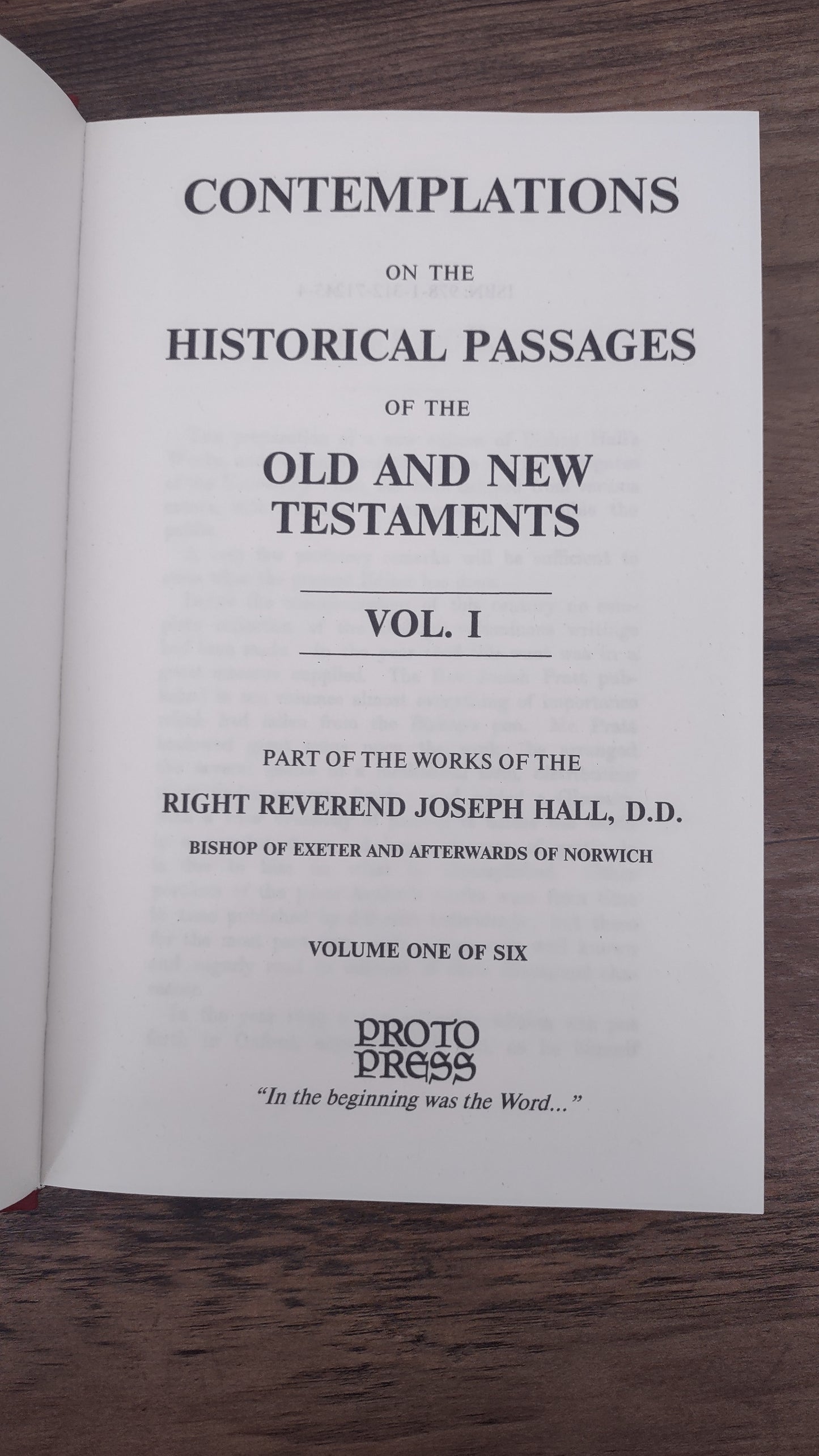 Joseph Hall's Contemplations on the Old and New Testaments (2 vols)