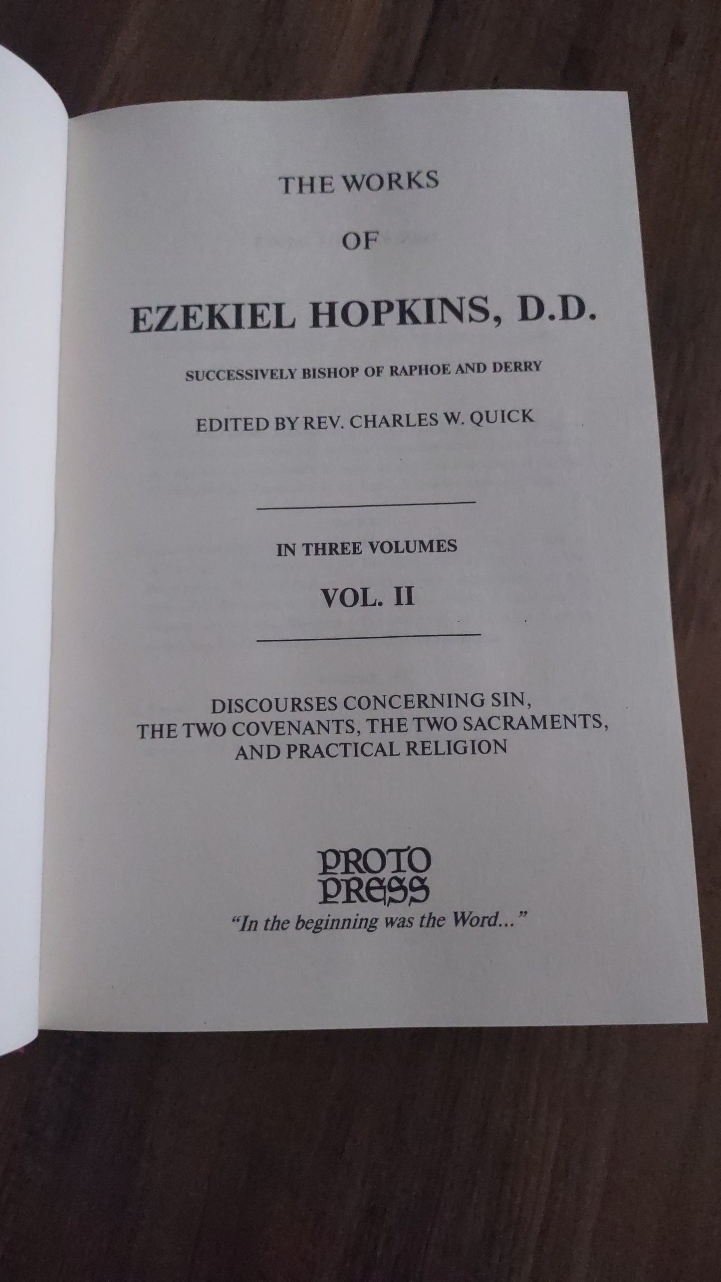 The Works of Ezekiel Hopkins (3 Volumes)